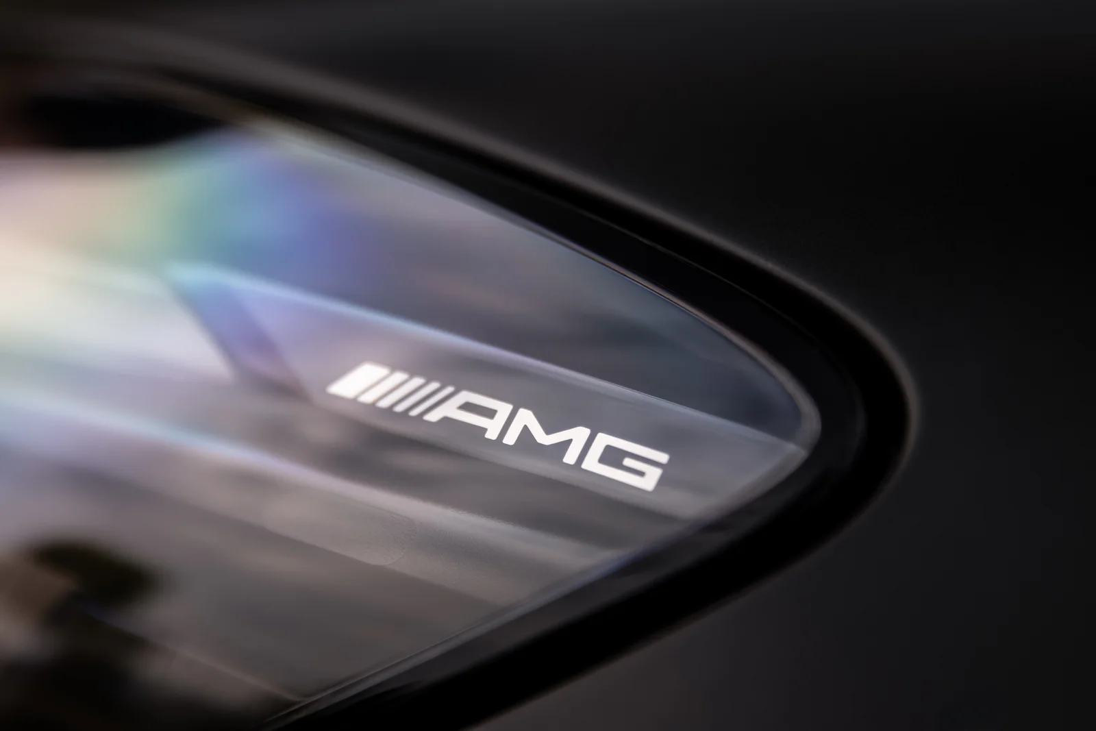 AMG lettering inside the headlight lens