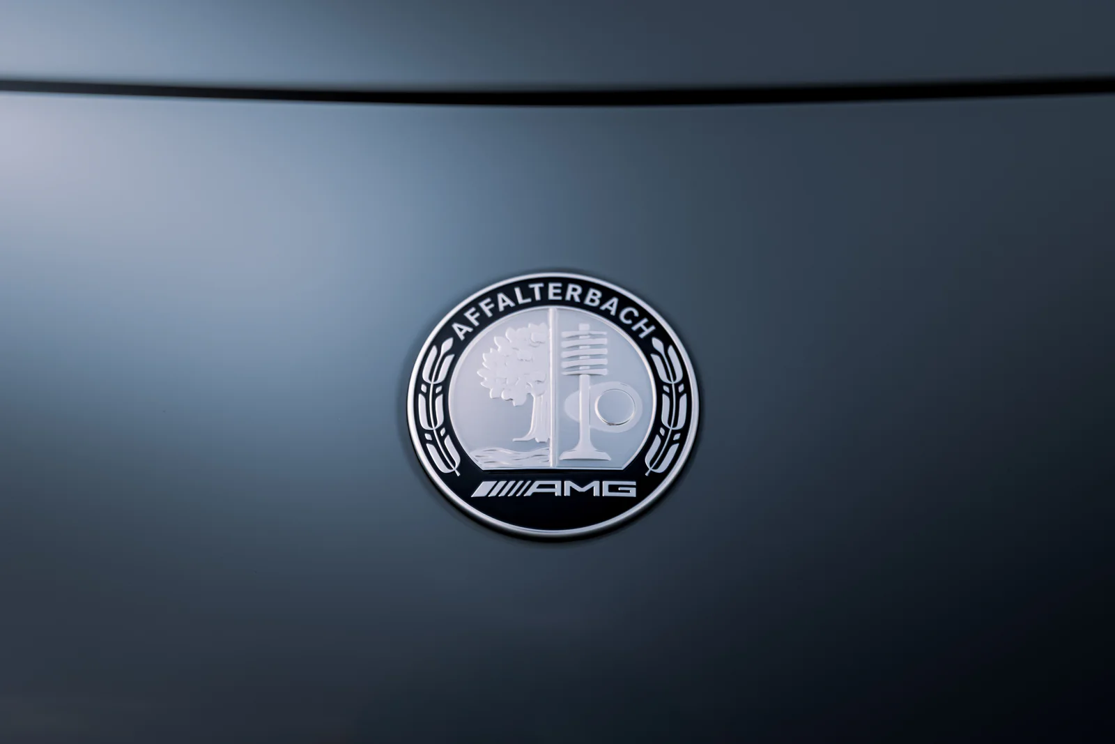 Circular Affalterbach AMG emblem on the bonnet